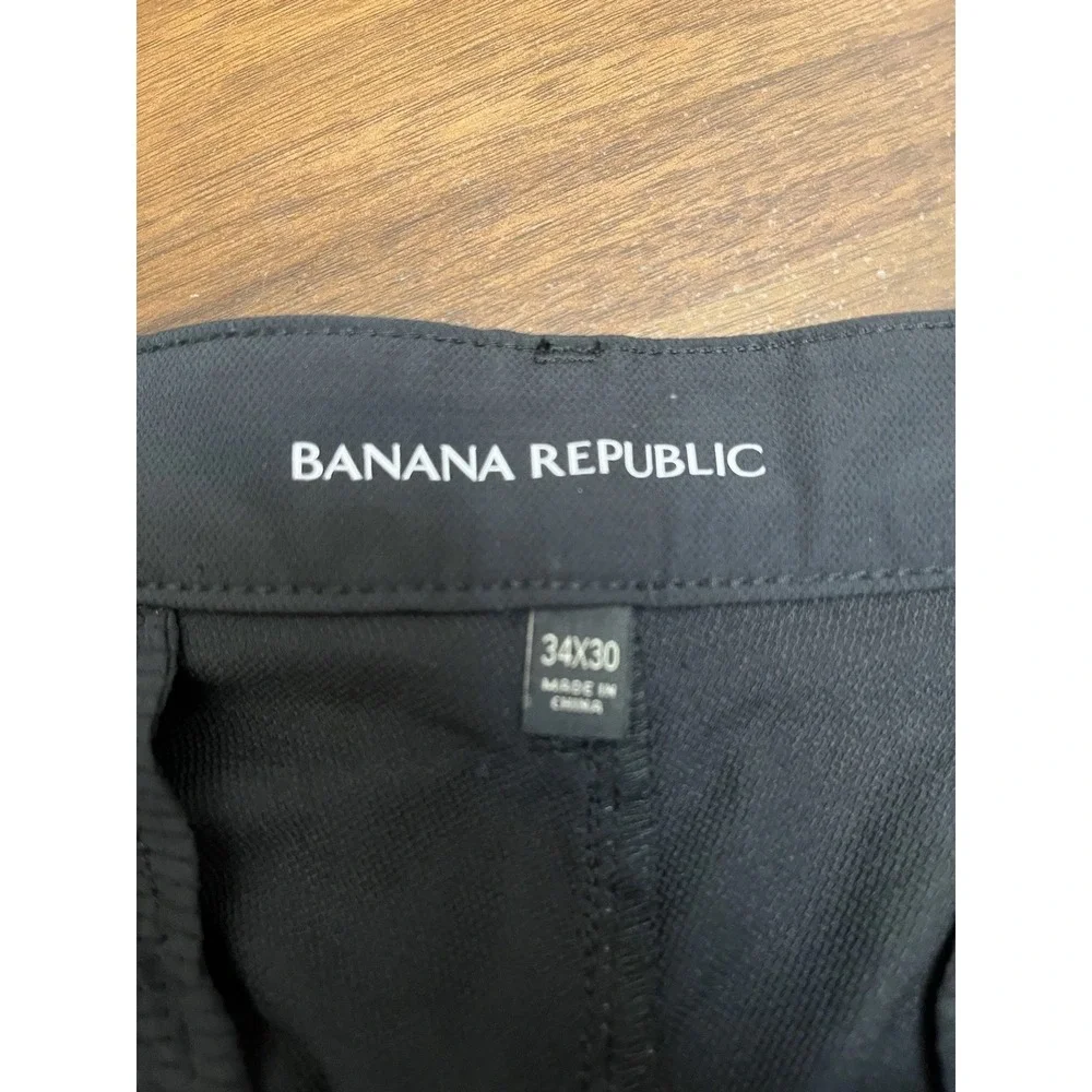 Banana Republic Men's 34x30 Casual Pants Black Straight Leg Flat Front